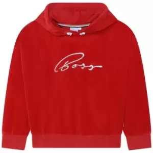 Image of Boss Logo Over The Head Hoodie Juniors - Red