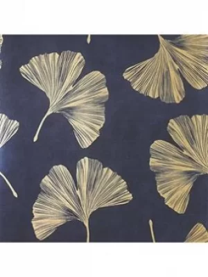 Image of Arthouse Ginkgo Leaf Navy Wallpaper