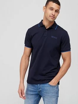 image of Hackett Chest Logo Polo Shirt - Navy, Size L, Men