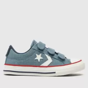 image of Converse Navy & White Star Player Ev 3v Boys Junior Trainers