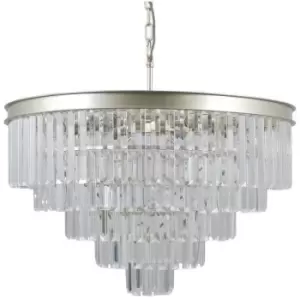 Italux Lighting - Italux Verdes - Hanging Pendant Golden Champagne 11 Light with Crystal Glass Shade, E14