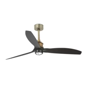 Image of Just LED Old Gold, Black Ceiling Fan, 3000K