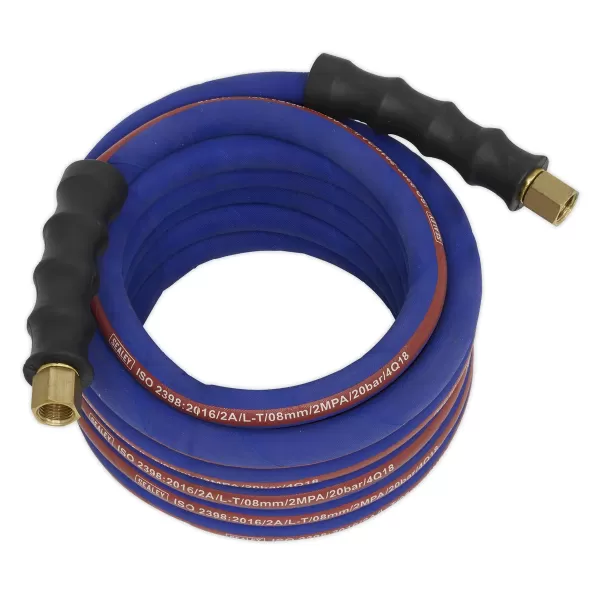 Image of Genuine SEALEY AH5R Air Hose 5mtr x Ø8mm with 1/4BSP Unions Extra Heavy-Duty