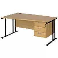 image of Dams International Wave Desk MC16WLP3KO 1,600 x 725 x 800 - 990 mm