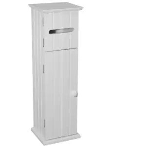Image of American cottage - Shaker Toilet Roll Holder / Storage Cupboard - White - White