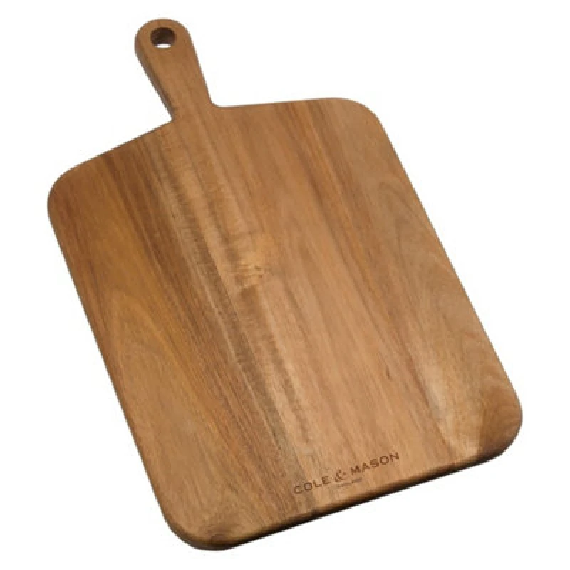 Image of Cole & Mason Barkway Acacia Wooden Board with Handle - Medium Brown
