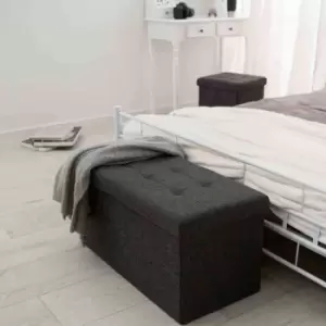 image of TecTake Foldable Storage Bench Made Of Polyester 76X38X38Cm - Grey