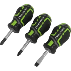 image of Sealey Gripmax 3 Piece Hi Vis Stubby Screwdriver Set