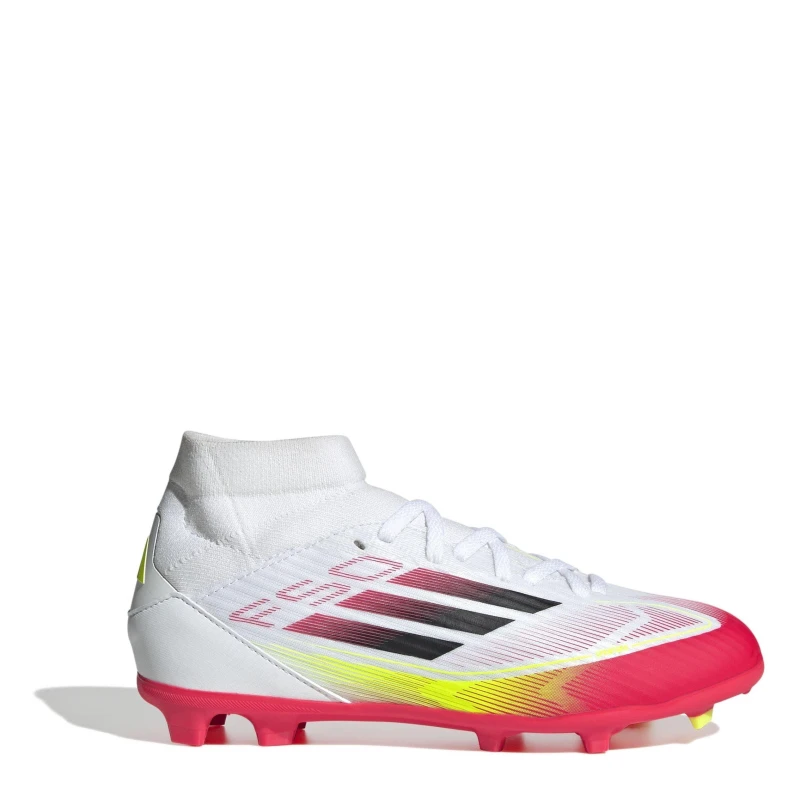 Image of adidas F50 League Mid Childrens Firm Ground Football Boots - White White C10