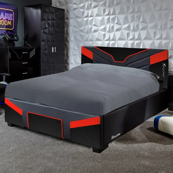Image of X Rocker Cerberus MKII Ottoman Bed Frame Carbon Red