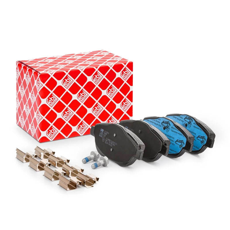 Image of FEBI BILSTEIN 16888 Brake pad set Front Axle, with fastening material Brake Pad Set,disc brake (402)