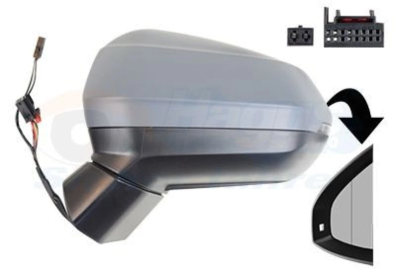 Image of VAN WEZEL Wing mirror VAN WEZEL 0372817