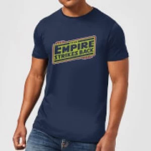 Image of Star Wars Empire Strikes Back Logo Mens T-Shirt - Navy - L