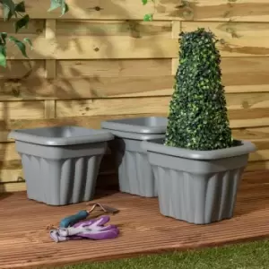Image of Wham Set 4 Vista 33cm Square Planter Upcycle Grey