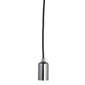 image of Hanging Ceiling Pendant Light & Rose Kit Chrome Steel Industrial Adjustable Lamp