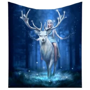 image of Anne Stokes Fantasy Forest Elven Queen Stag Throw