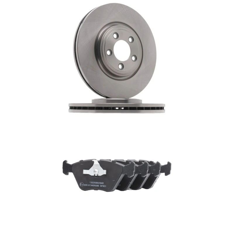 Image of RIDEX 3405B3276 Brake disc and pads set Front Axle, Brake Disc Type: internally vented, prepared for wear warning indicator Brake Set,disc brakes (34