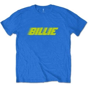 image of Billie Eilish - Racer Logo Unisex Large T-Shirt - Blue