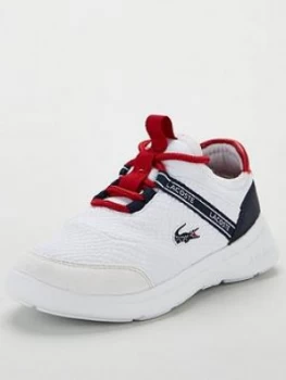 Image of Lacoste LT Dash 319 1 Trainers - White/Navy/Red, White/Navy/Red, Size 13 Younger