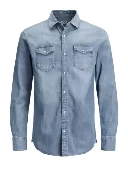 Image of JACK & JONES Denim Shirt Men Blue