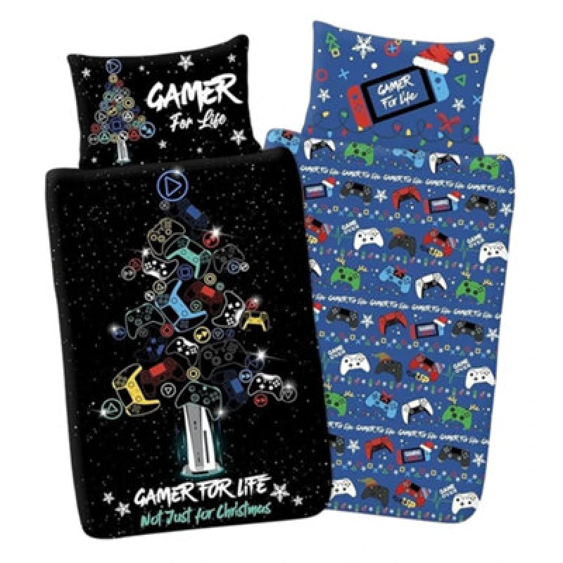 Image of Floso Gamer For Life Christmas Reversible Duvet Set Multicoloured (Single)
