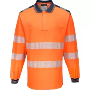 Portwest T184 Hi Vis Polo Shirt Orange / Navy 5XL