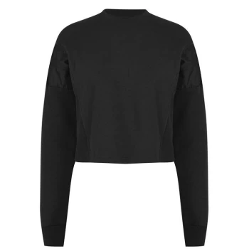 image of Golddigga Crop Crew Sweatshirt Ladies - Black