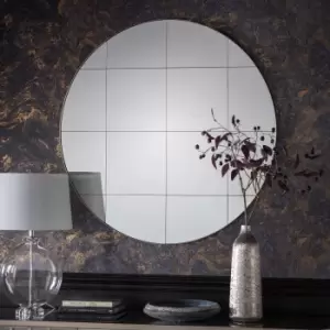 Image of Loretto Round Wall Mirror, 100cm Silver