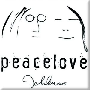 image of John Lennon - Peace & Love Fridge Magnet