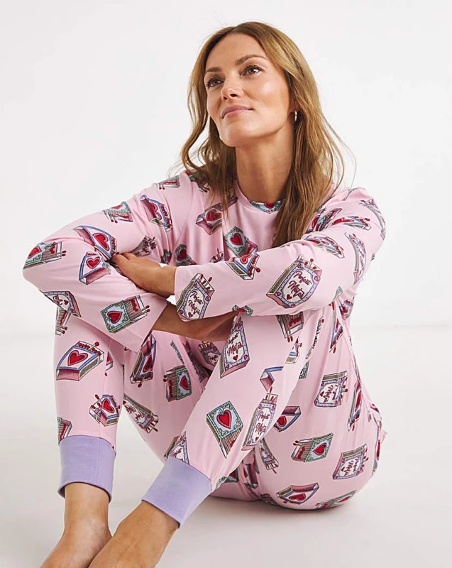 Image of Chelsea Peers Chelsea Peers Classic Long Sleeve Set Pink - Chelsea Peers - Size: 10 Pink Female 10 NH53001