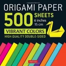 Image of Origami Paper 500 sheets Vibrant Colors 6" (15 cm) : Tuttle Origami Paper: Double-Sided Origami Sheets Printed with 12 Different Designs (Instructions
