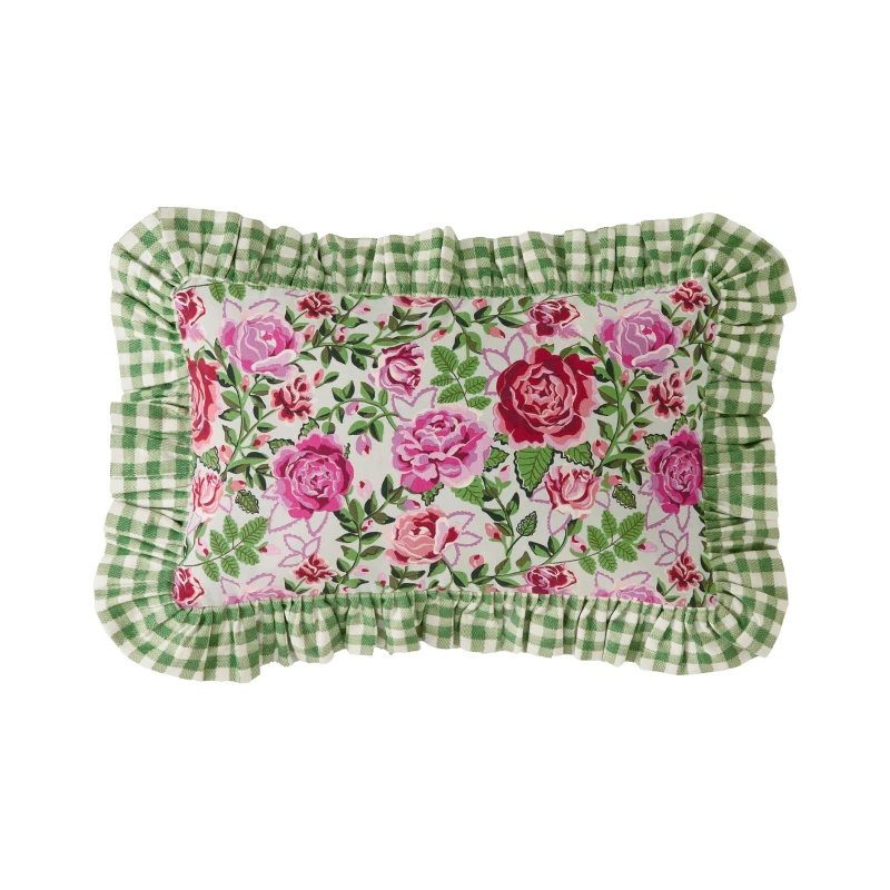 Image of Cath Kidston Dolly Rose Filled Cushion 30cm x 50cm Sage