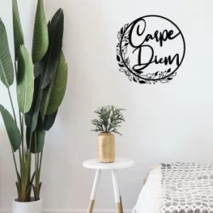 Image of Carpe Diem Black Decorative Metal Wall Accessory