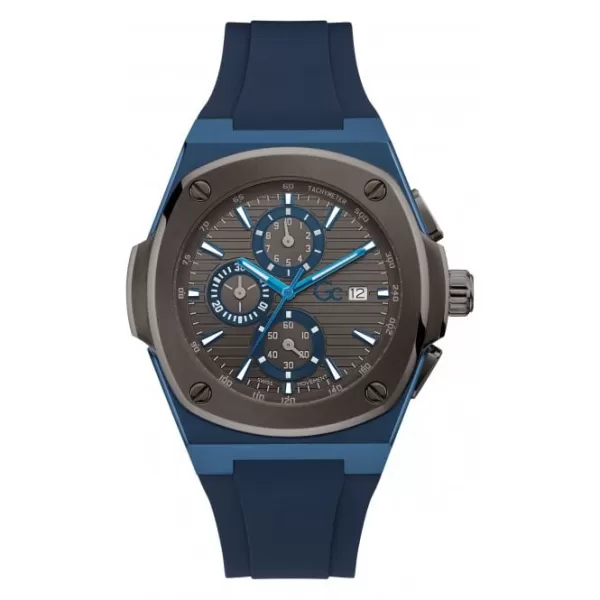Image of Gents Coussin Shape Blue Gun-Metal Watch Y99004G5MF