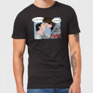 Image of Star Wars Leia Han Solo Love Mens T-Shirt - Black