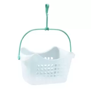 image of Jvl Plastic Hanging Peg Basket - Clear