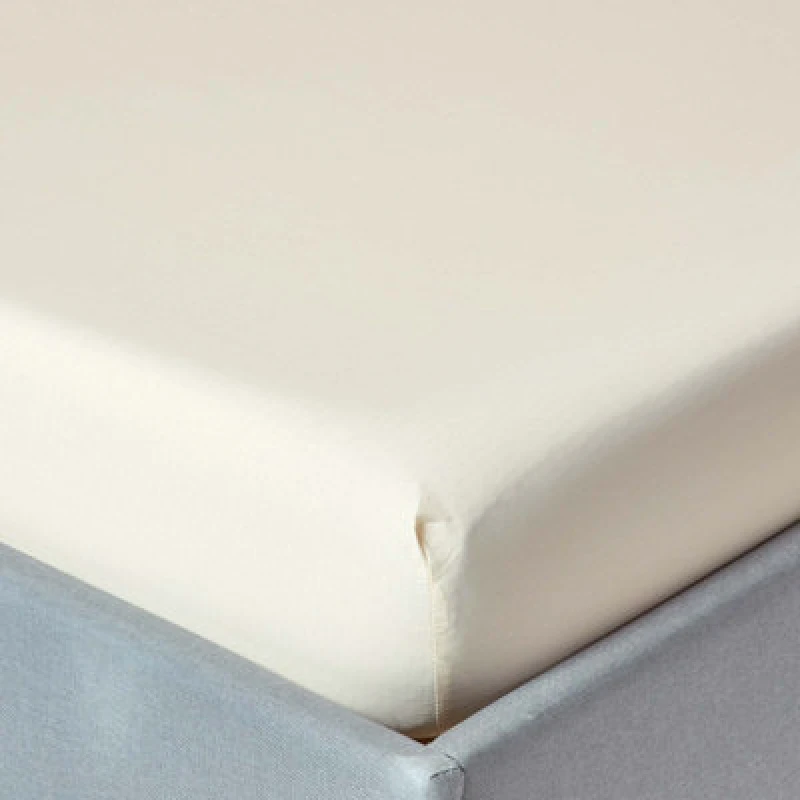 Image of Homescapes Cream Egyptian Cotton Deep Fitted Sheet 200 Tc, King