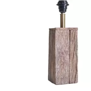 image of Minisun - Natural Wood Block Table Lamp Base - 0