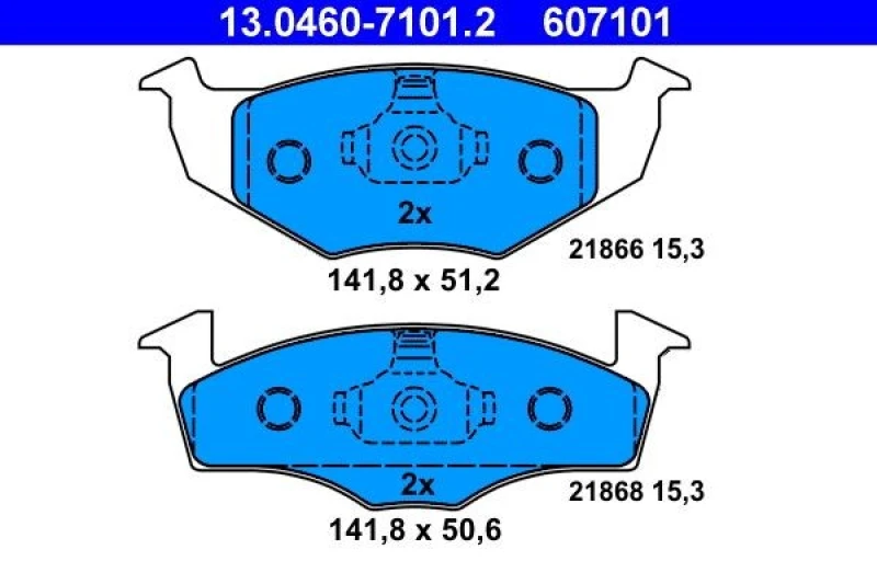 Image of ATE 13.0460-7101.2 Brake pad set excl. wear warning contact Brake Pad Set,disc brake (402)
