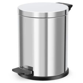 image of Pedal Bin Solid M 12L Stainless Steel - Silver - Hailo