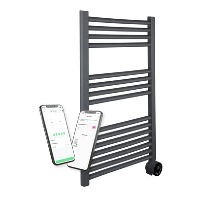Image of Masterplug Smartenergy Heated Towel Rail Radiator, WiFi, 500W, Grey