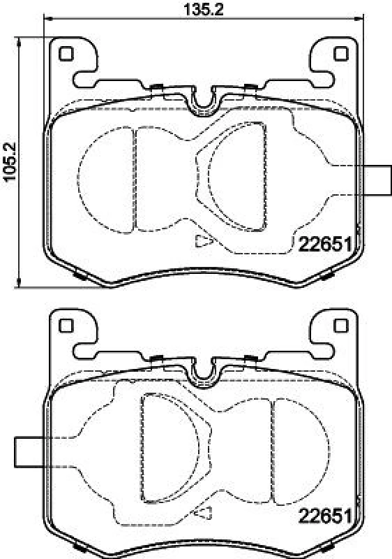 Image of HELLA Brake pad set HELLA 8DB 355 040-641