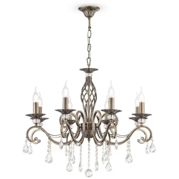Image of Maytoni Lighting - Grace Chandelier Brass & Crystal, 8 Light, E14