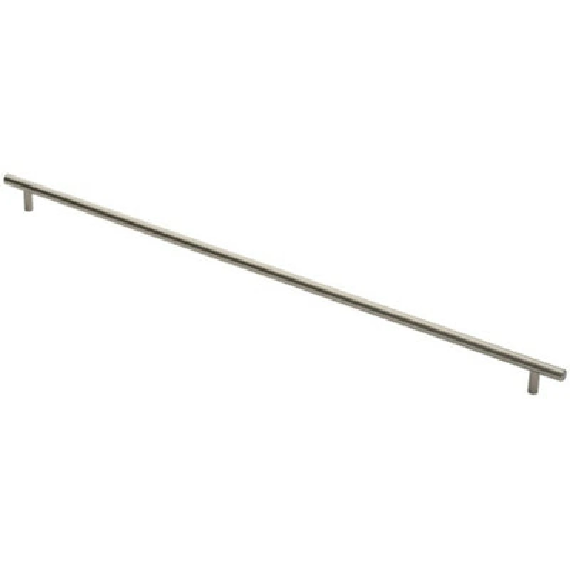 Image of Loops Round T Bar Cabinet Pull Handle 668 x 12mm 608mm Fixing Centres Satin Nickel Metallics unisex