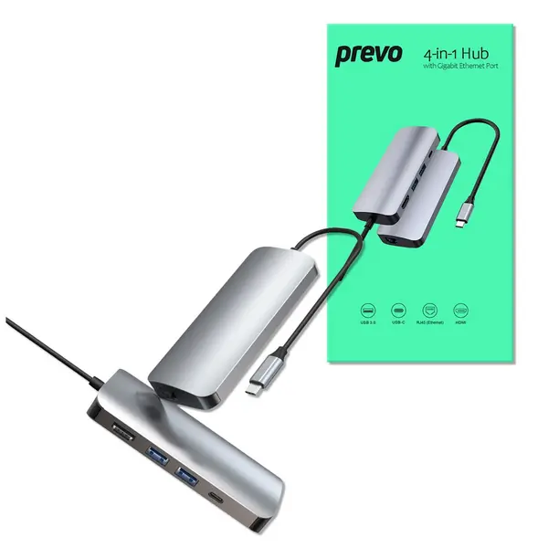 image of Prevo Prevo C501R USB Type-C 4-In-1 Hub Docking Station with USB Type-C CRTAR-501R