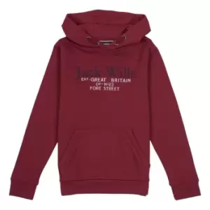 Image of Jack Wills Kids Batsford Logo Script Hoodie - Red