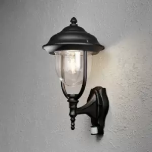 Image of Konstsmide Parma Outdoor Classic Lantern Up Light PIR Black, IP44