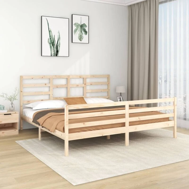 Image of VIDAXL Bed Frame without Mattress Solid Wood 200x200cm Vidaxl 8720287046226