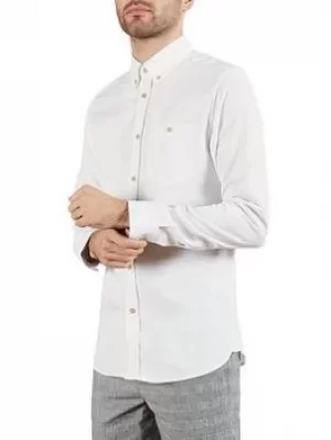 Image of Ted Baker Piktur Oxford Shirt, White, Size 5, Men