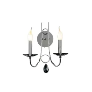 Image of Danya Wall Lamp 2 Light E14 Polished Chrome/Crystal